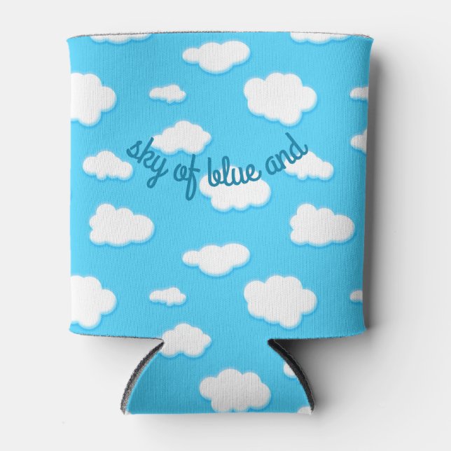 sky of blue and fluffy white clouds - drink cooler (Front)