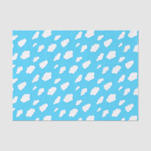 sky of blue and fluffy white clouds - papershop tissue paper