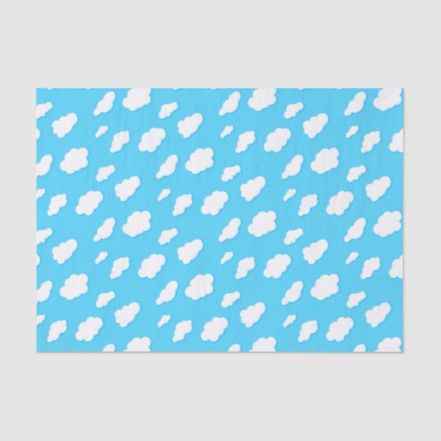 sky of blue and fluffy white clouds - papershop tissue paper (Front)