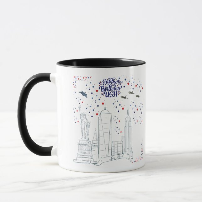 Sky of Liberty Flames black & white Mug (Left)