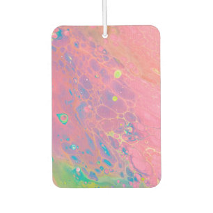 Sky on Venus Coral Pink Galaxy Acrylic Pour Car Air Freshener