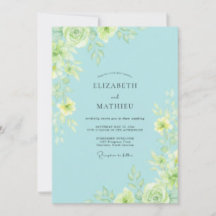 Sky Painted Leaf Wedding Invitation