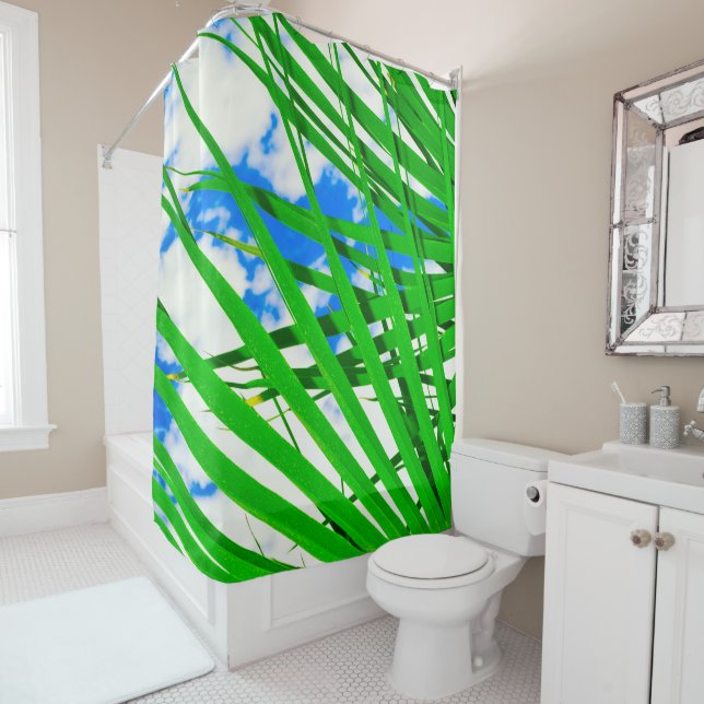 Sky Palm Shower Curtain (In Situ)