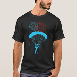 Sky Paraglider Paramotor Paragliding 4th Fireworks T-Shirt
