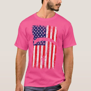 Sky Paraglider Paramotor Paragliding American Flag T-Shirt