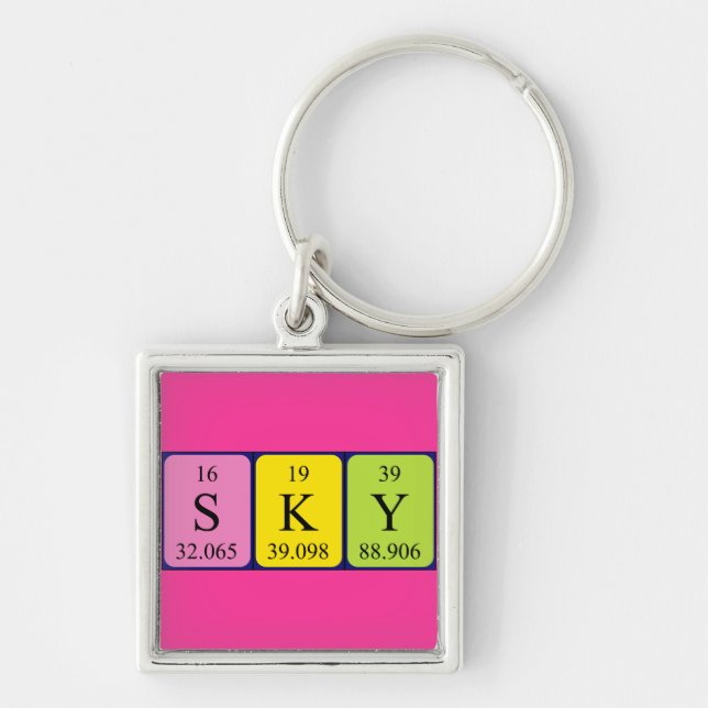 Sky periodic table name keyring (Front)