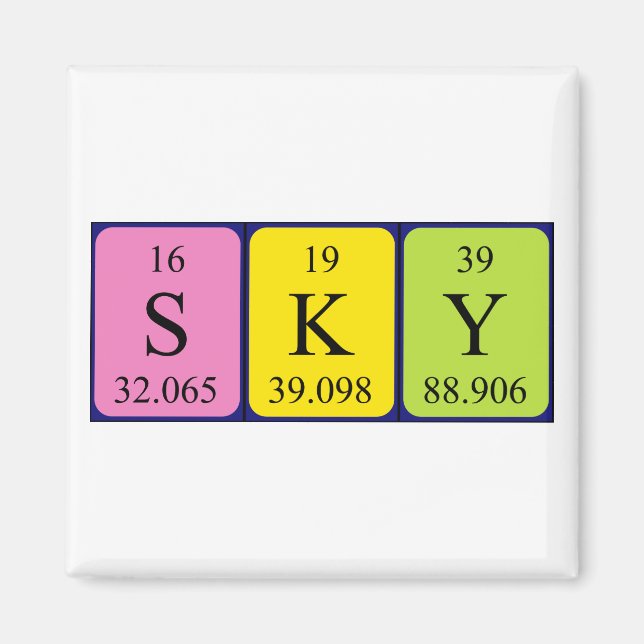 Sky periodic table name magnet (Front)