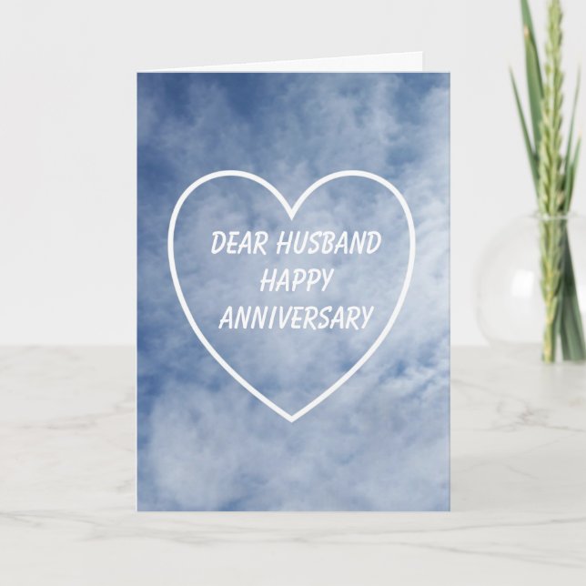 Sky Personalised Husband Wedding Anniversary Card (Front)