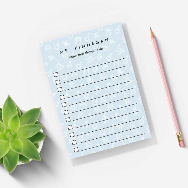 Sky | Personalised Science Teacher To-Do List Post-it Notes (Creator Uploaded)