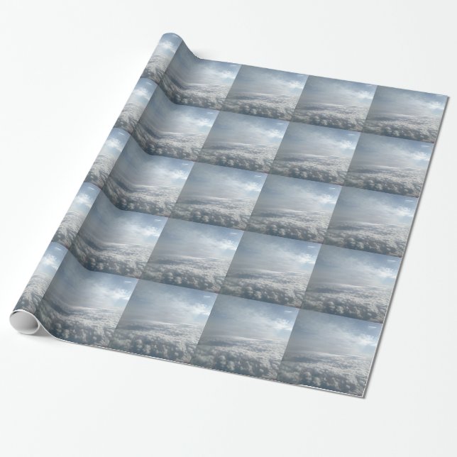 Sky, Plane View, Beautiful Clouds Wrapping Paper (Unrolled)