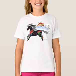 Sky Pony Ukrainian Folk Art by Vera Trembach T-Shirt