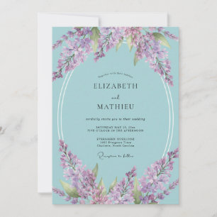 Sky Purple Wisteria Wedding Invitation