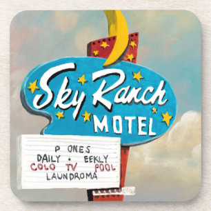 Sky Ranch Motel Sign Coaster
