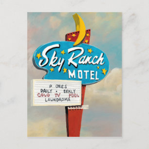 Sky Ranch Motel Sign Postcard