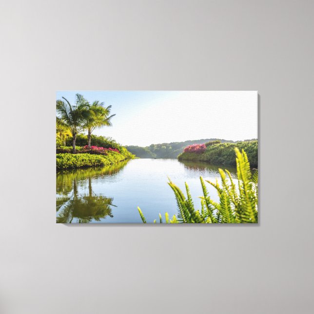 Sky Reflected In Still Tropical Lake Canvas Print (Front)