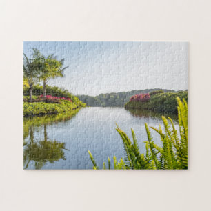 Sky Reflected In Still Tropical Lake Jigsaw Puzzle