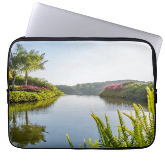 Sky Reflected In Still Tropical Lake Laptop Sleeve
