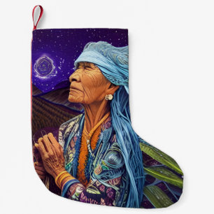 Sky Road Walker Native American Fantasy Art  Small Christmas Stocking