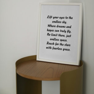 Sky’s Embrace Inspirational Mini Poem Poster