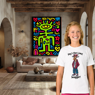 Sky’s the Limit Swagger: Trendy Giraffe Design T-Shirt