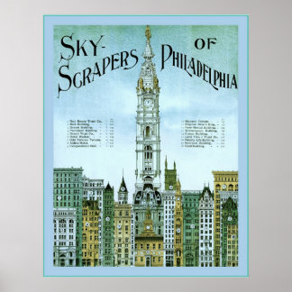 Sky Scrapers of Philadelphia (1898) ~ Vintage Poster