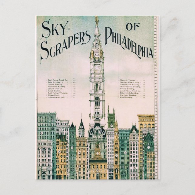 Sky Scrapers of Philadelphia Postcard (Front)