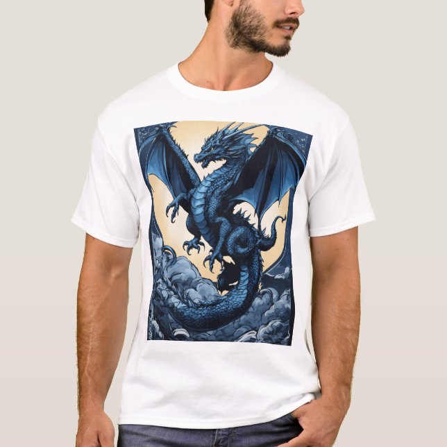 "Sky Serpent Over peaks" T-Shirt (Front)