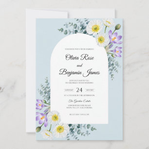 Sky Soft Lavender Wildflower Wedding Invitation