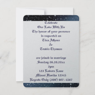 Sky Stars Love Wedding Bride Groom Peace Destiny Invitation
