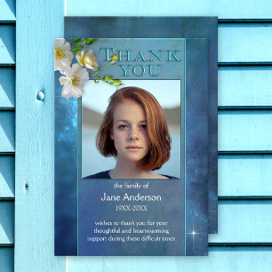 Sky Sympathy Funeral Photo Thank You Card