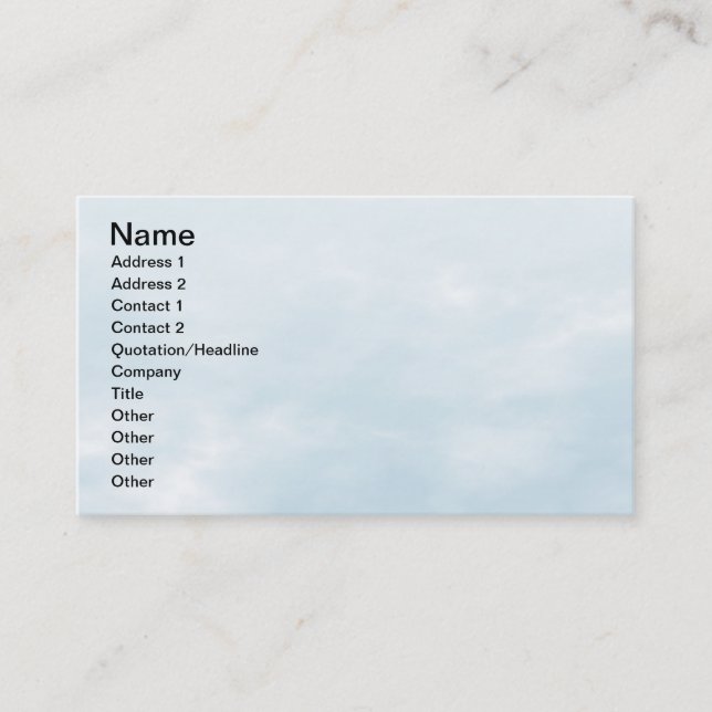 Sky Texture - Blue Business Card (Front)