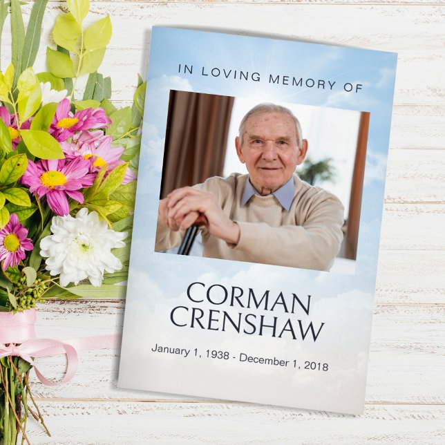 Sky Theme Funeral Pamphlet Order of Service Flyer (Creator Uploaded)