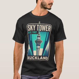 Sky Tower Auckland New Zealand Vintage Travel T-Shirt
