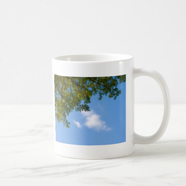 sky view with tree top coffee mug (Right)