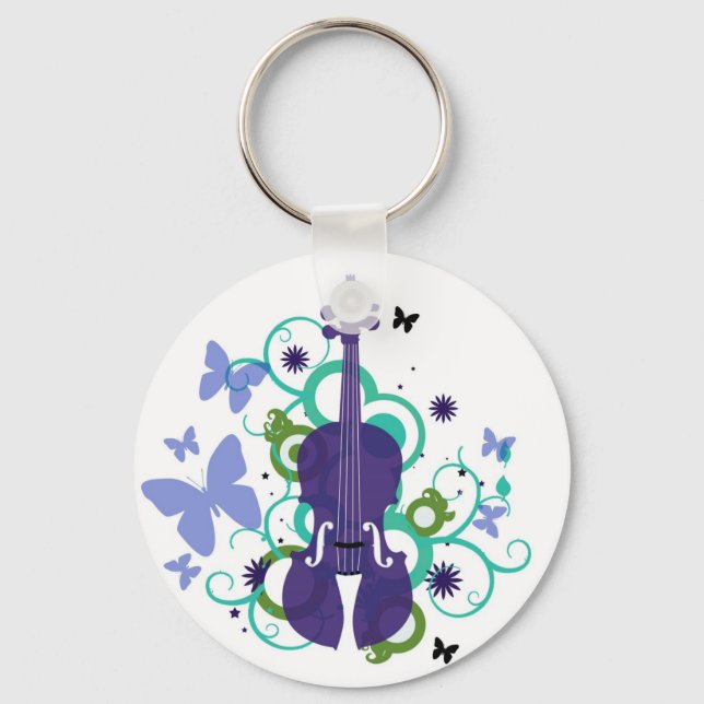 Sky Violin Design Key Ring (Front)