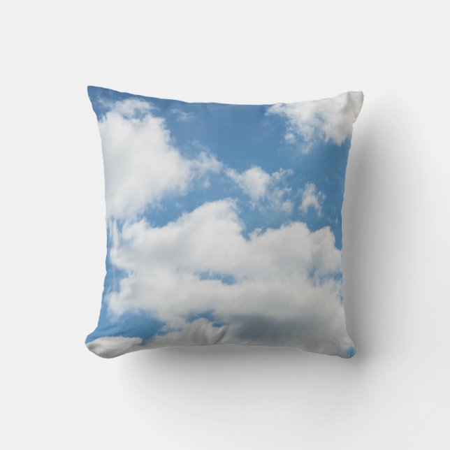 sky, weather, nature, white, blue, cloud, sunlight cushion (Front)