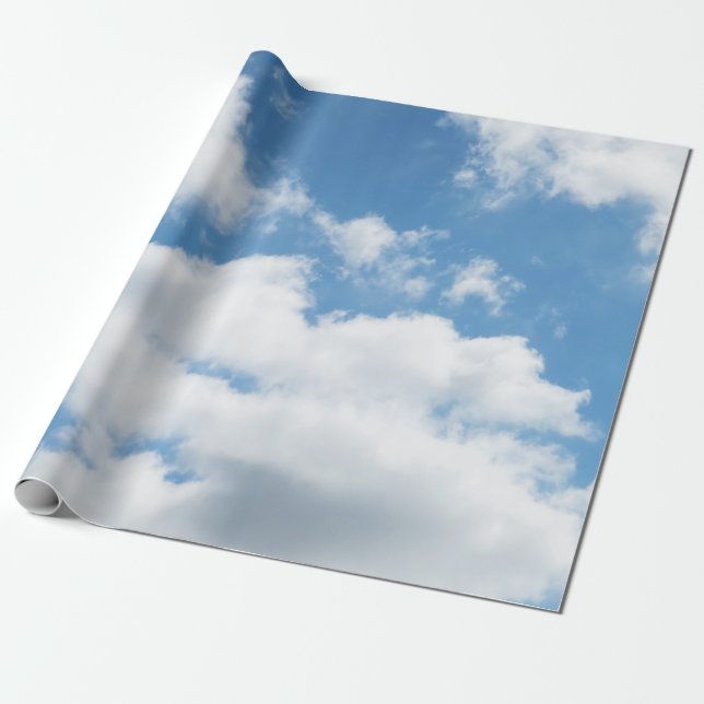 sky, weather, nature, white, blue, cloud, sunlight wrapping paper (Unrolled)