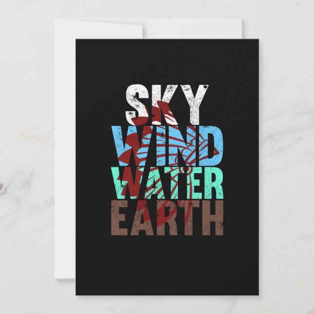 Sky Wind Water Earth Native American Day Support Thank You Card (Front)
