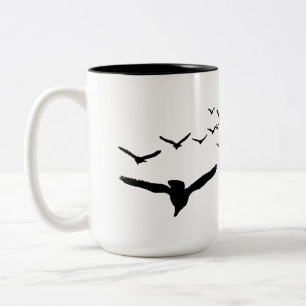 Sky with Birds Two-Tone Coffee Mug