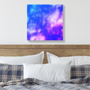 Sky with Clouds Abstract Photo in Blue and Purple Canvas Print