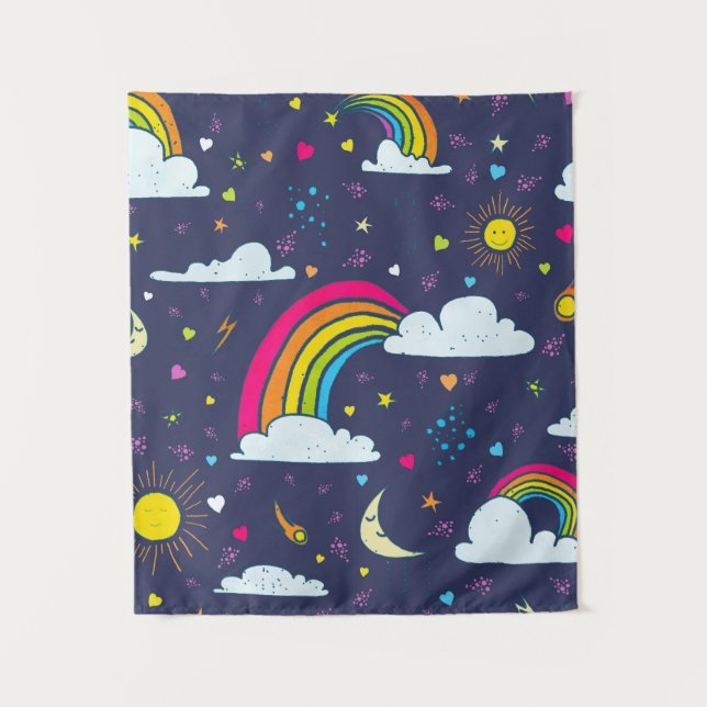 Sky with Sun and Rainbows Tapestry (Front)