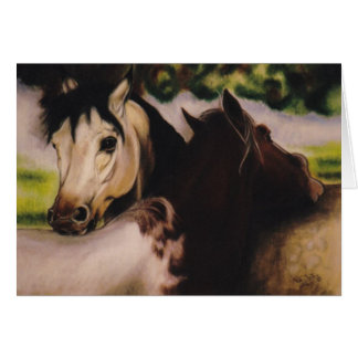 "Skyball and Dandy" equine card