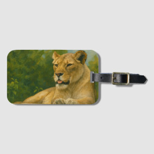 Skybound Grace – Lioness on the Ledge Luggage Tag