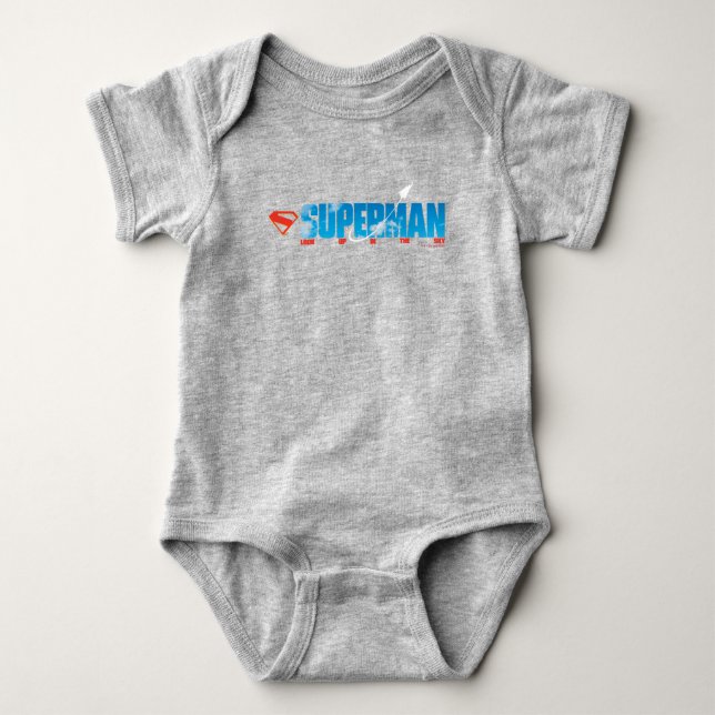 Skybound Superman Silhouette Baby Bodysuit (Front)