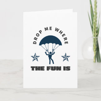 Skydive Parachute Jump Parachutist Card