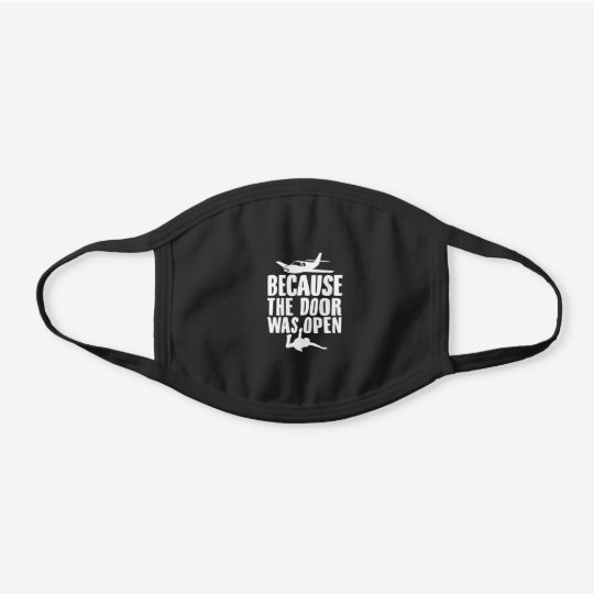 Skydive | Parachute Skydiving Skydiver Gifts Black Cotton Face Mask ...