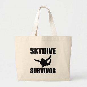 Skydive Survivor Funny Large Tote Bag