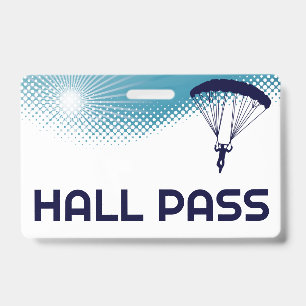 Skydive Teacher Hall Pass ID Badge