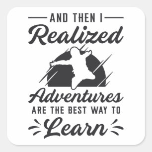 Skydiver And Then I realised Adventures Funny Square Sticker