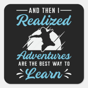 Skydiver And Then I realised Adventures Vintage Square Sticker